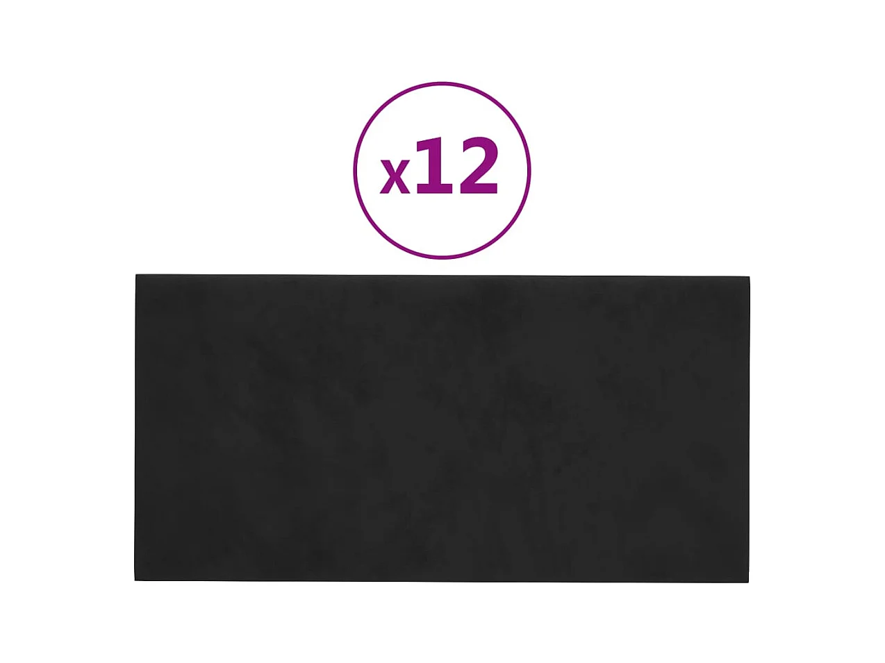Senne  Panneaux muraux 12 pcs Noir 60x30 cm Velours 2,16 m²