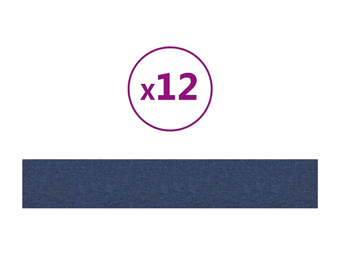 Geertje  Panneaux muraux 12 pcs Bleu 90x15 cm Tissu 1,62 m²