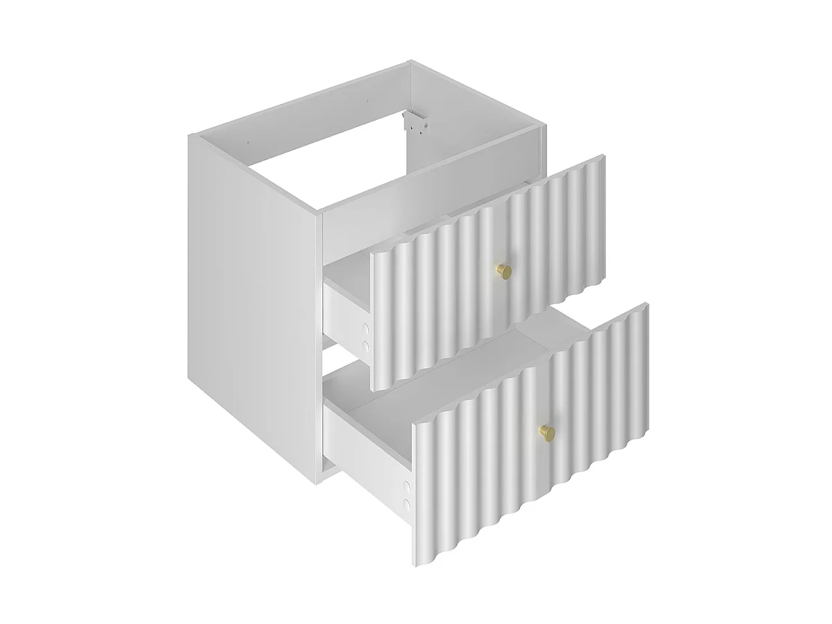 Meuble double vasque 140cm 2 niches Izae Blanc