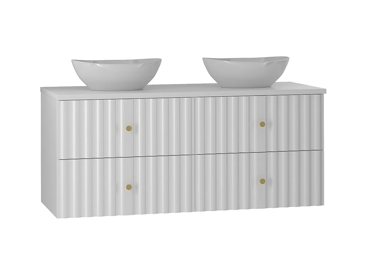 Meuble double vasque 120cm Izae Blanc