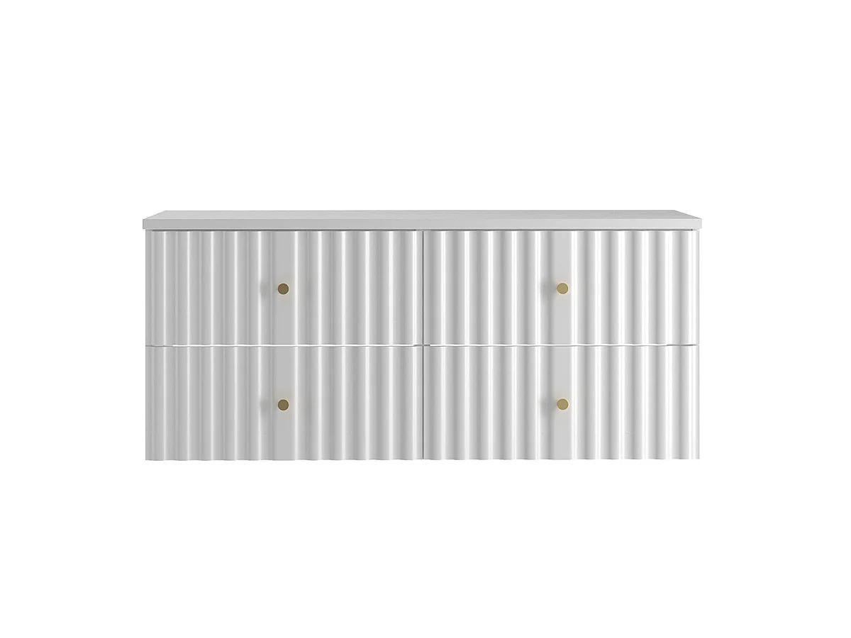 Meuble double vasque 120cm Izae Blanc