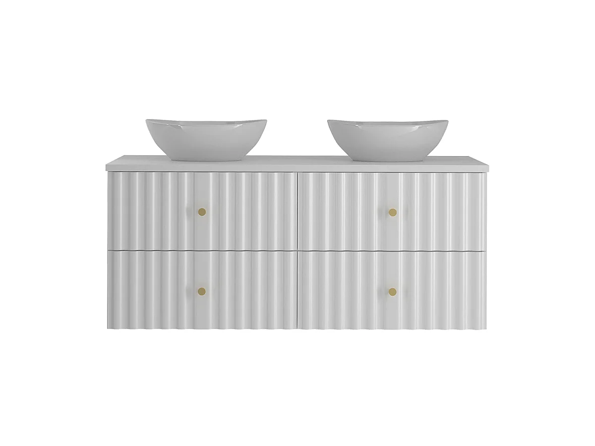 Meuble double vasque 120cm Izae Blanc