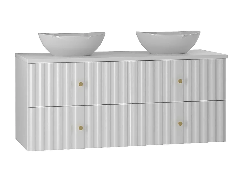 Mobile bagno doppio lavabo Izae bianco 120cm