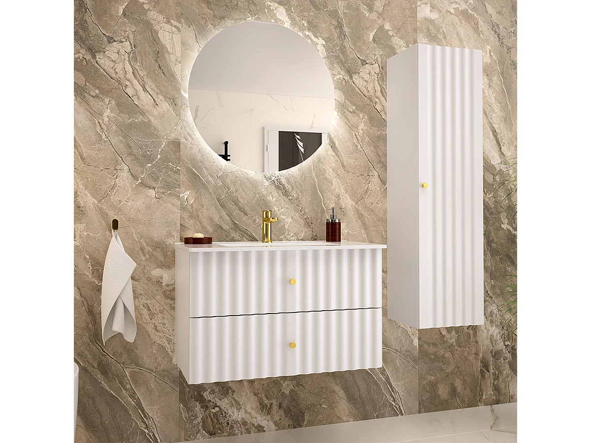 Mobile bagno con lavabo Izae bianco 80cm