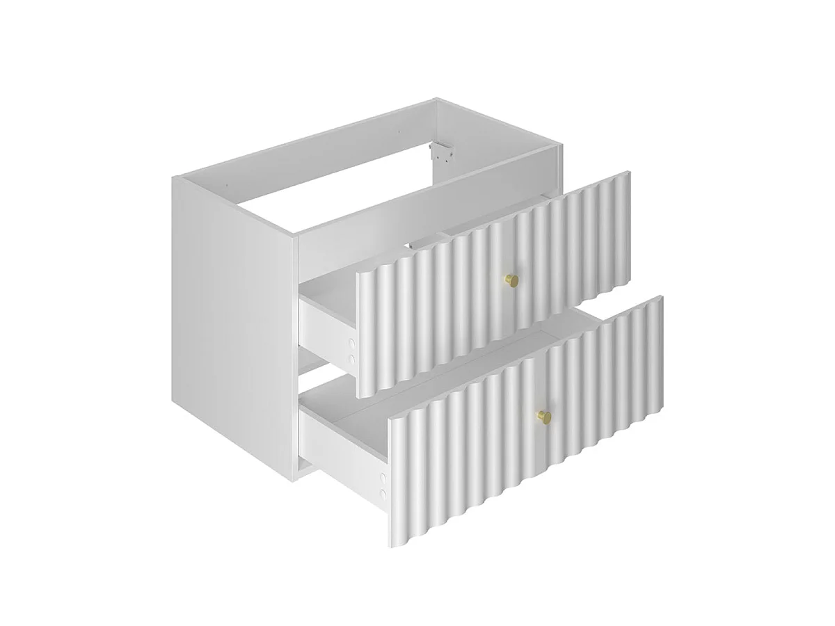 Meuble simple vasque encastrée 80cm Izae Blanc