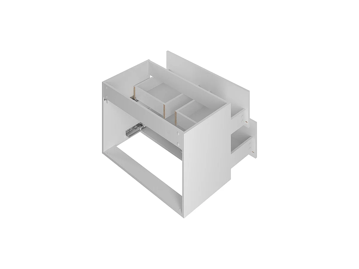 Meuble simple vasque encastrée 80cm Izae Blanc