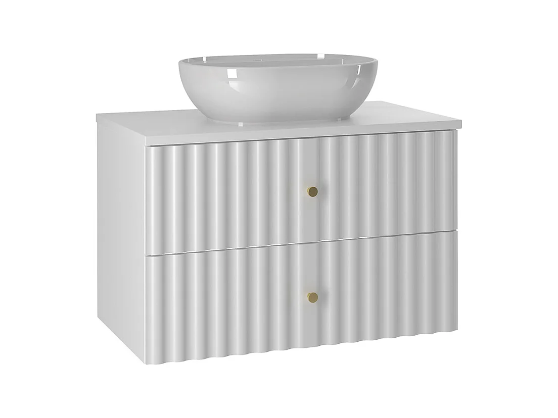 Meuble simple vasque 80cm Izae Blanc