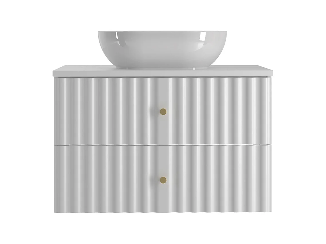 Meuble simple vasque 80cm Izae Blanc