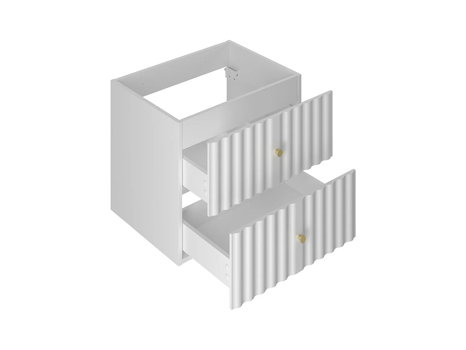 Meuble simple vasque encastrée 60cm Izae Blanc