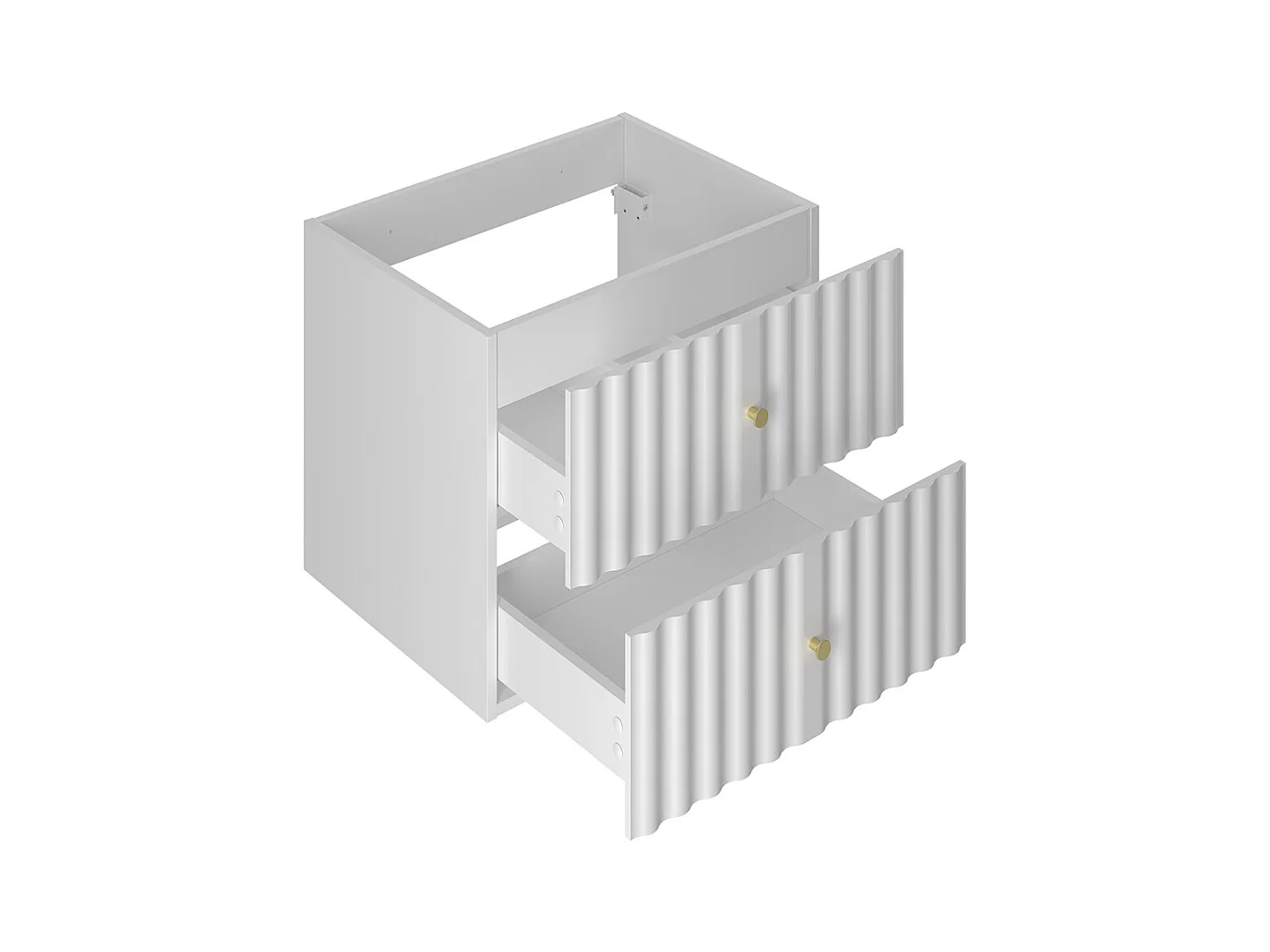 Meuble simple vasque 80cm 2 niches Izae Blanc