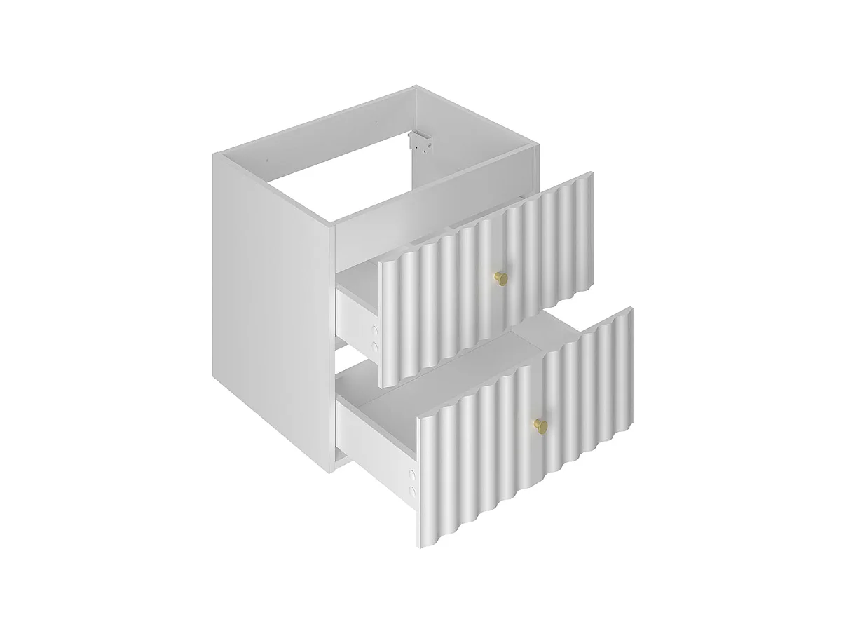Mobile singolo vasca 80cm 2 nicchie Izae Bianco