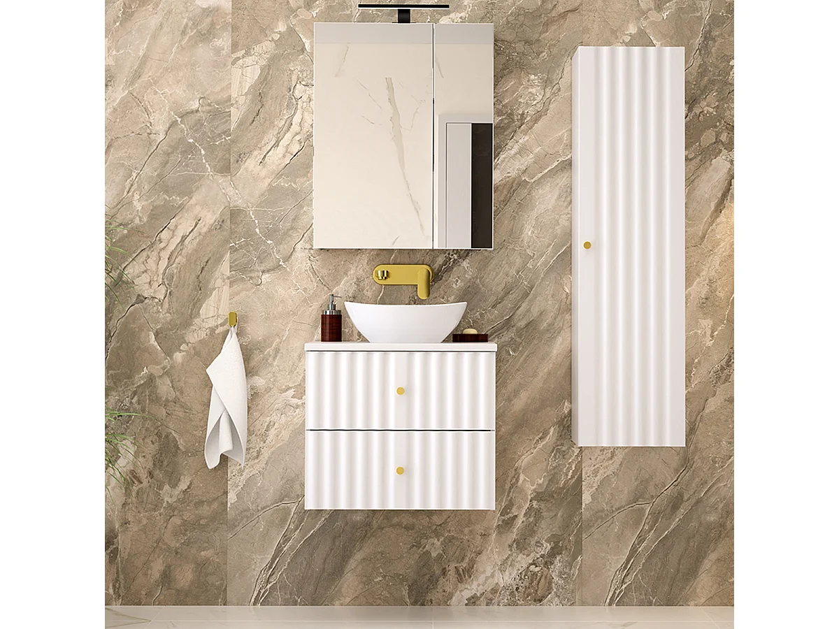 Meuble simple vasque 60cm Izae Blanc