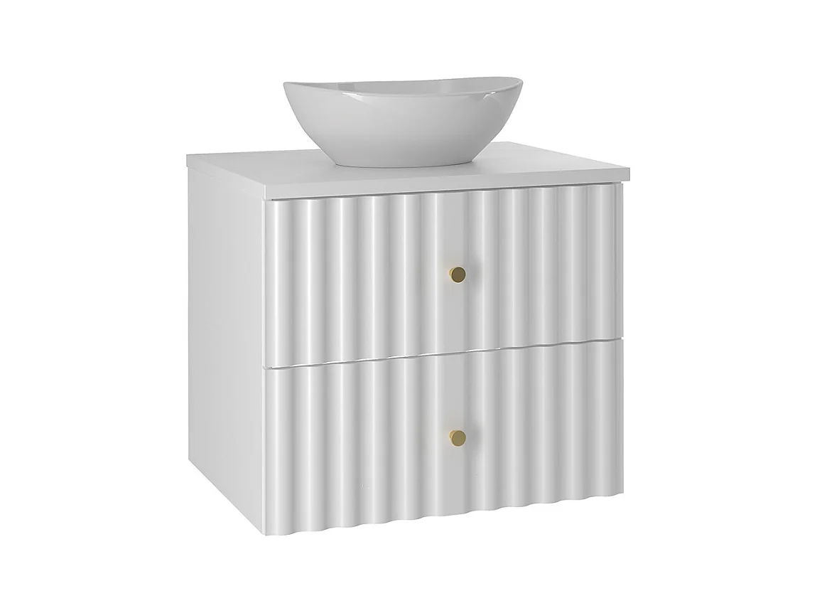 Meuble simple vasque 60cm Izae Blanc