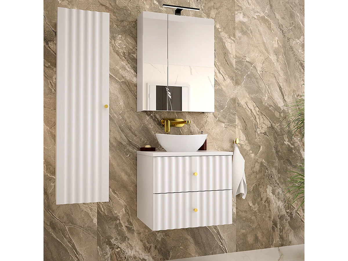 Mobile bagno con lavabo Izae bianco 60cm