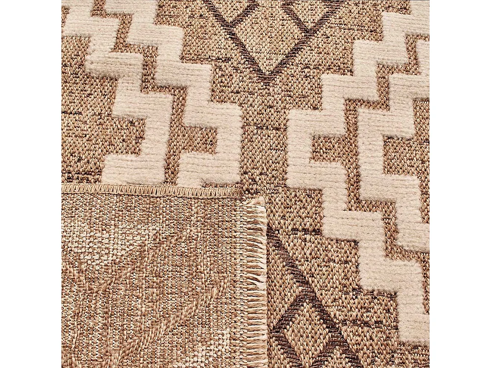 Tapis intérieur extérieur aspect jute marron Tijuana 9054 180 x 67 cm