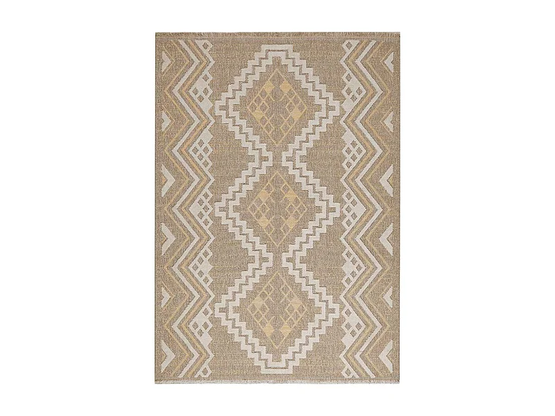 Tapis intérieur extérieur aspect jute jaune Tijuana 9054 90 x 67 cm