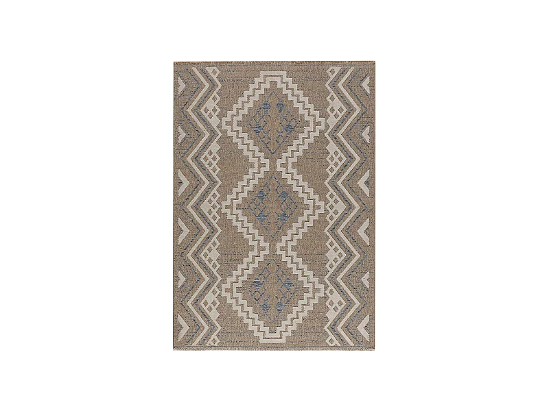 Tapis intérieur extérieur aspect jute bleu Tijuana 9054 170 x 120 cm