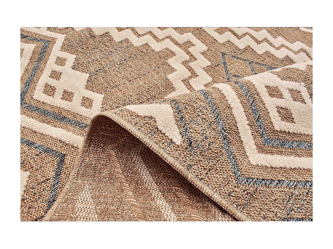 Tapis intérieur extérieur aspect jute bleu Tijuana 9054 170 x 120 cm