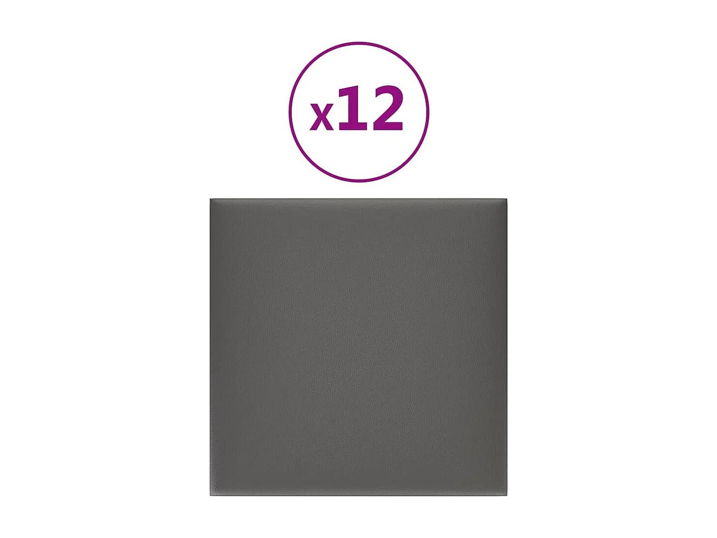 Belkis  Panneaux muraux 12 pcs Gris 30x30 cm Similicuir 1,08 m²