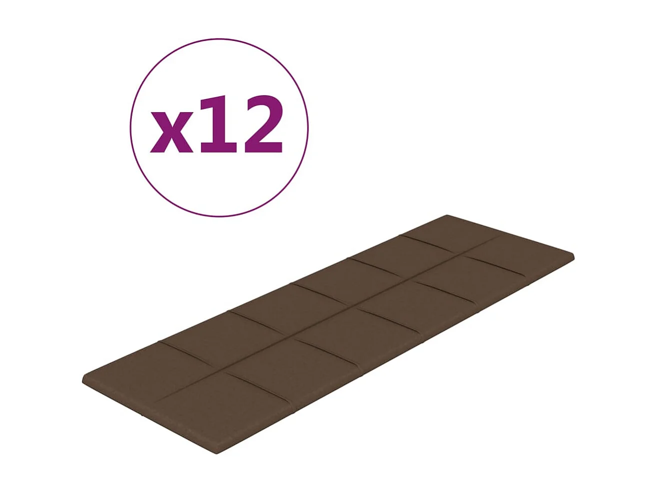 Xomar  Panneaux muraux 12 pcs Marron 90x30 cm Tissu 3,24 m²