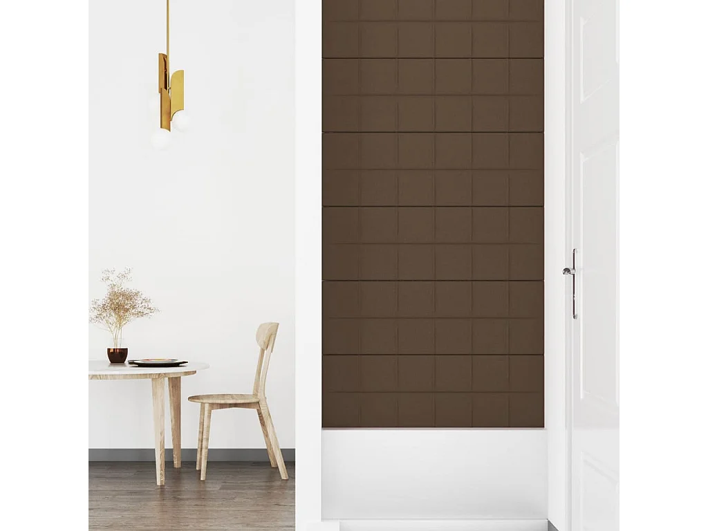 Xomar  Panneaux muraux 12 pcs Marron 90x30 cm Tissu 3,24 m²