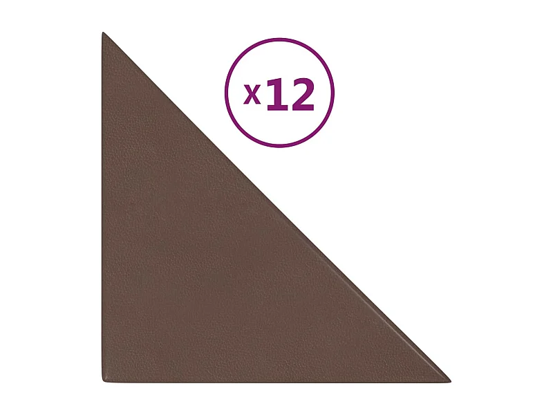 Belkis  Wandpaneele 12 Stk. Braun 30x30 cm Kunstleder 0,54 m²