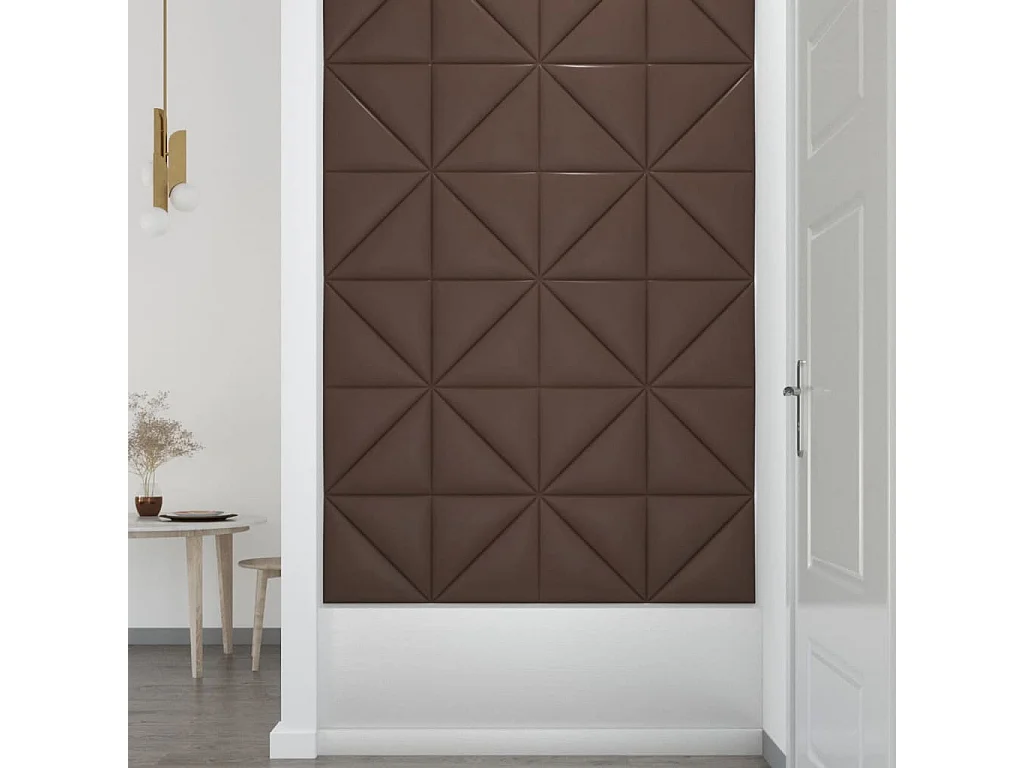 Belkis  Wandpaneele 12 Stk. Braun 30x30 cm Kunstleder 0,54 m²