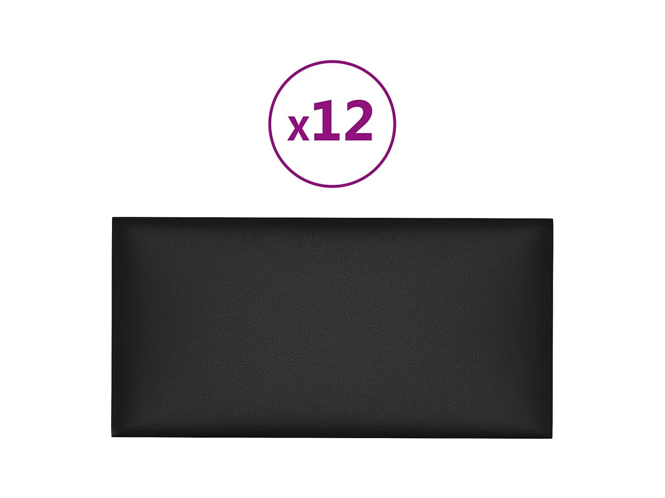 Belkis  Panneaux muraux 12 pcs Noir 30x15 cm Similicuir 0,54 m²