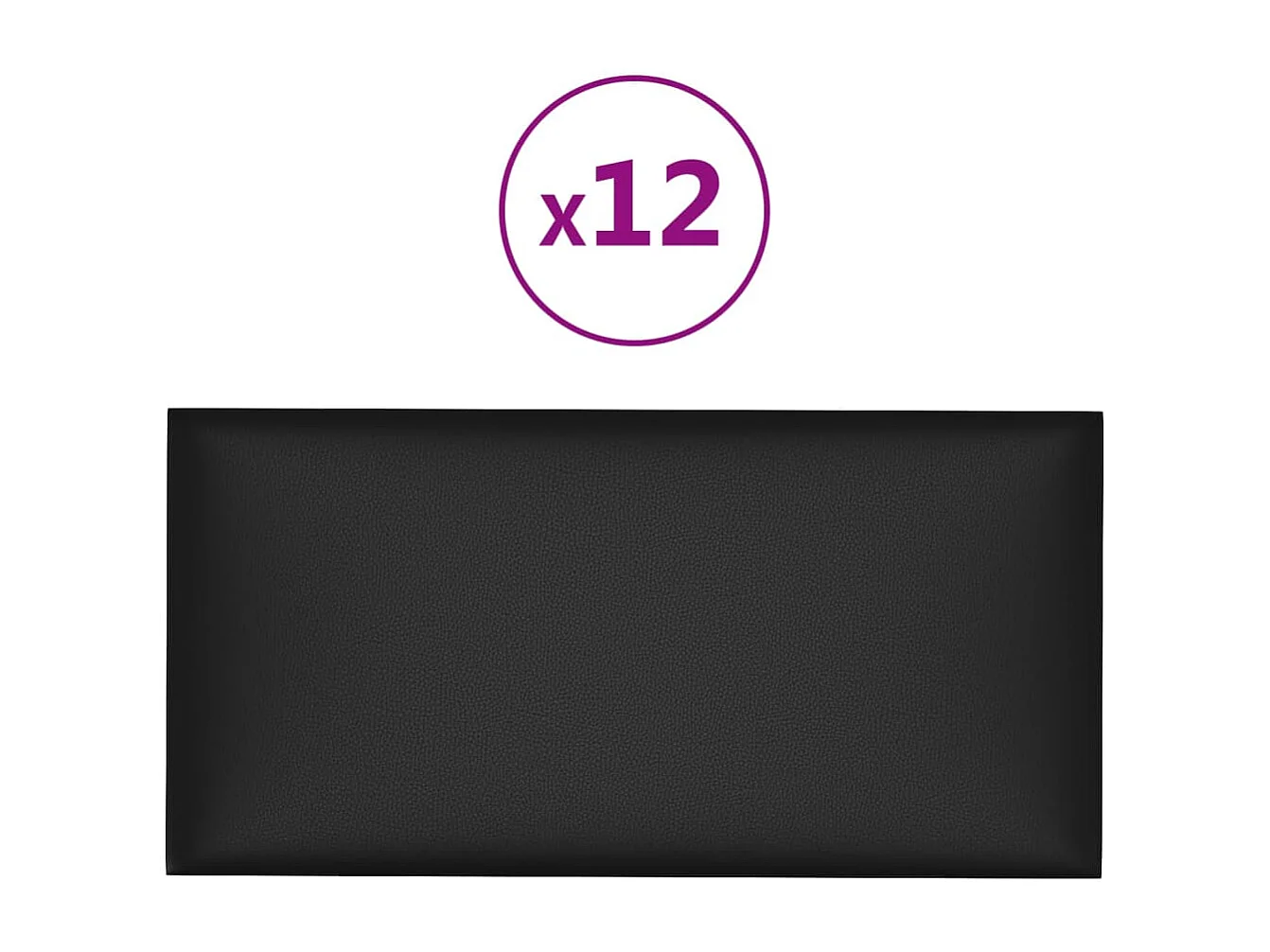 Belkis  Panneaux muraux 12 pcs Noir 30x15 cm Similicuir 0,54 m²