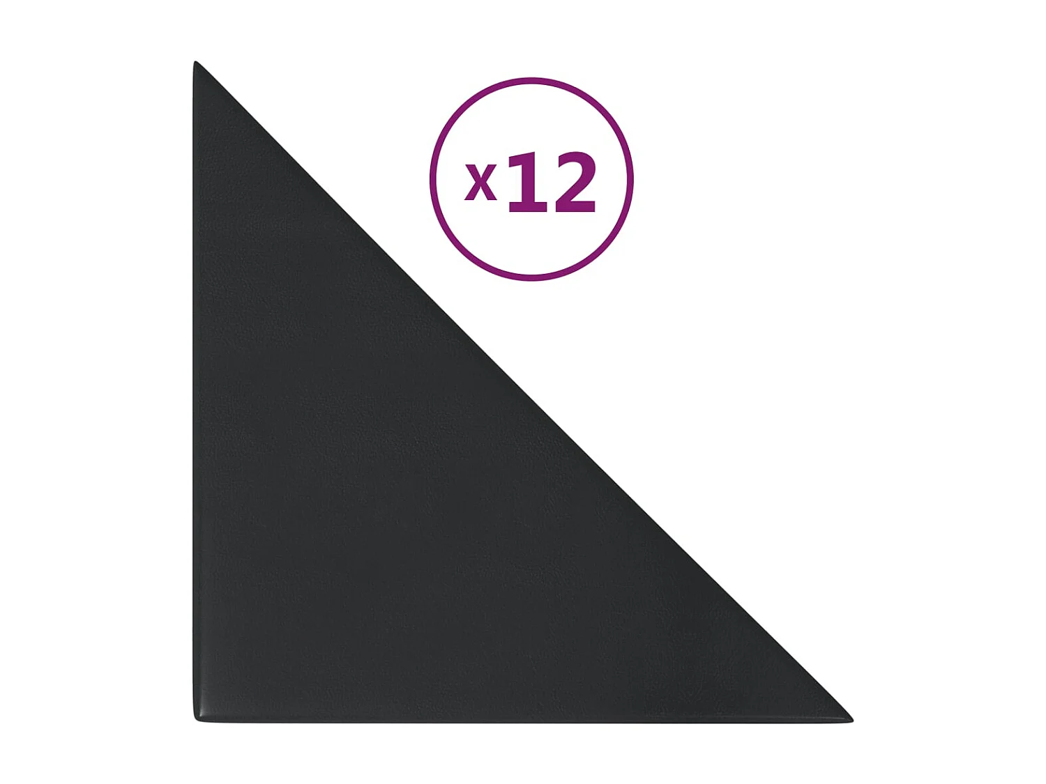 Belkis  Panneaux muraux 12 pcs Noir 30x30 cm Similicuir 0,54 m²