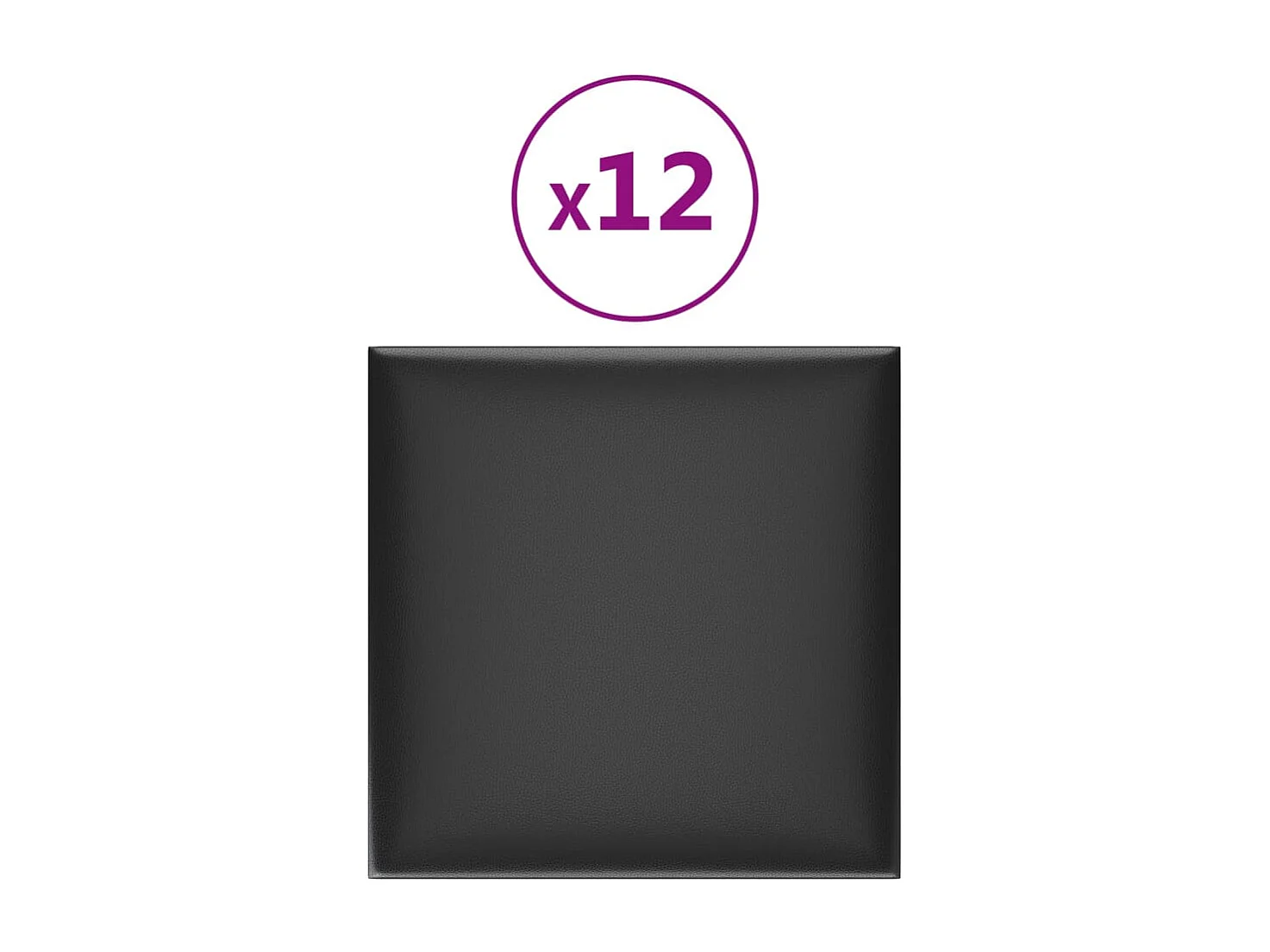 Belkis  Panneaux muraux 12 pcs Noir 30x30 cm Similicuir 1,08 m²