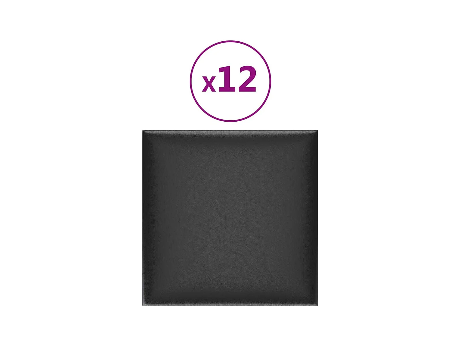 Belkis  Panneaux muraux 12 pcs Noir 30x30 cm Similicuir 1,08 m²