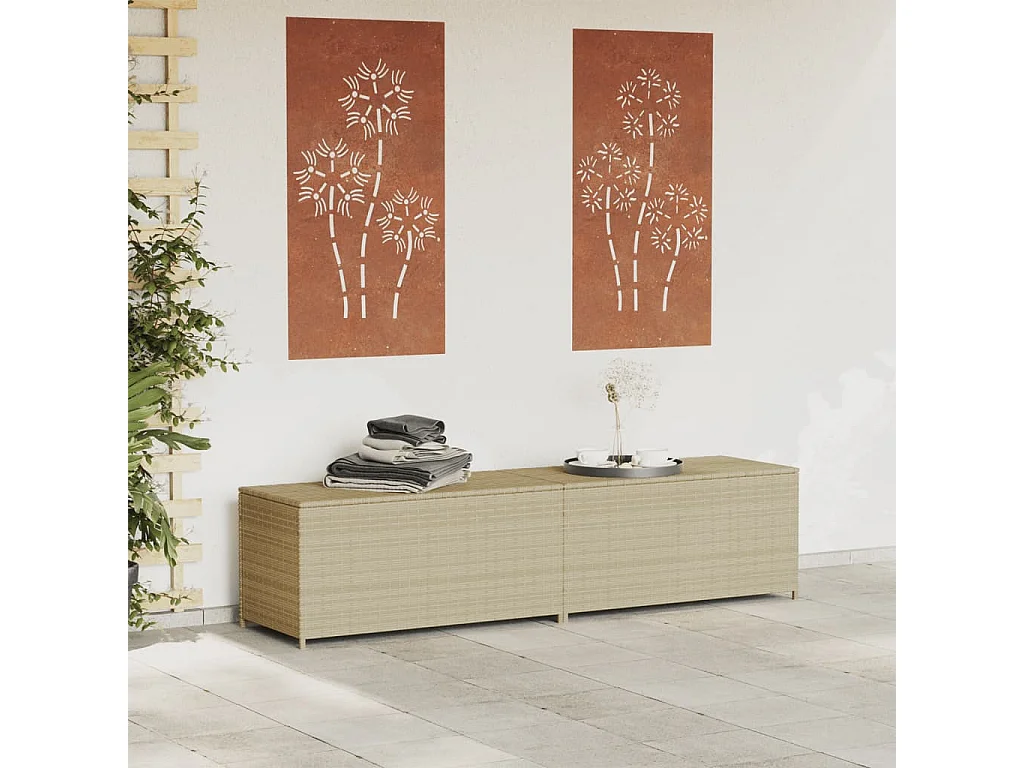Dorian  Boîte de rangement de jardin mélange beige 469L résine tressée