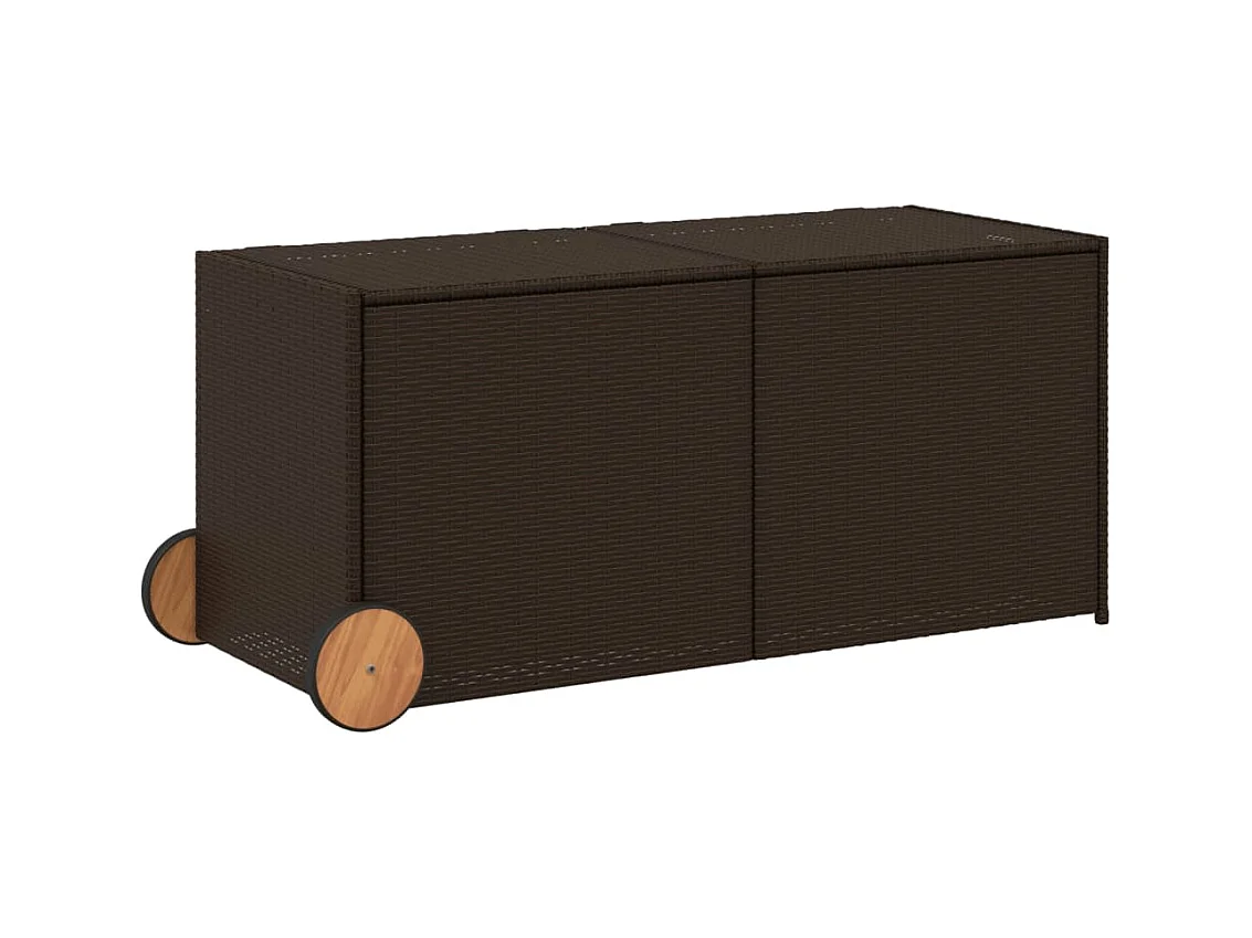 Dorian  Tuinbox met wielen 283 L poly rattan bruin