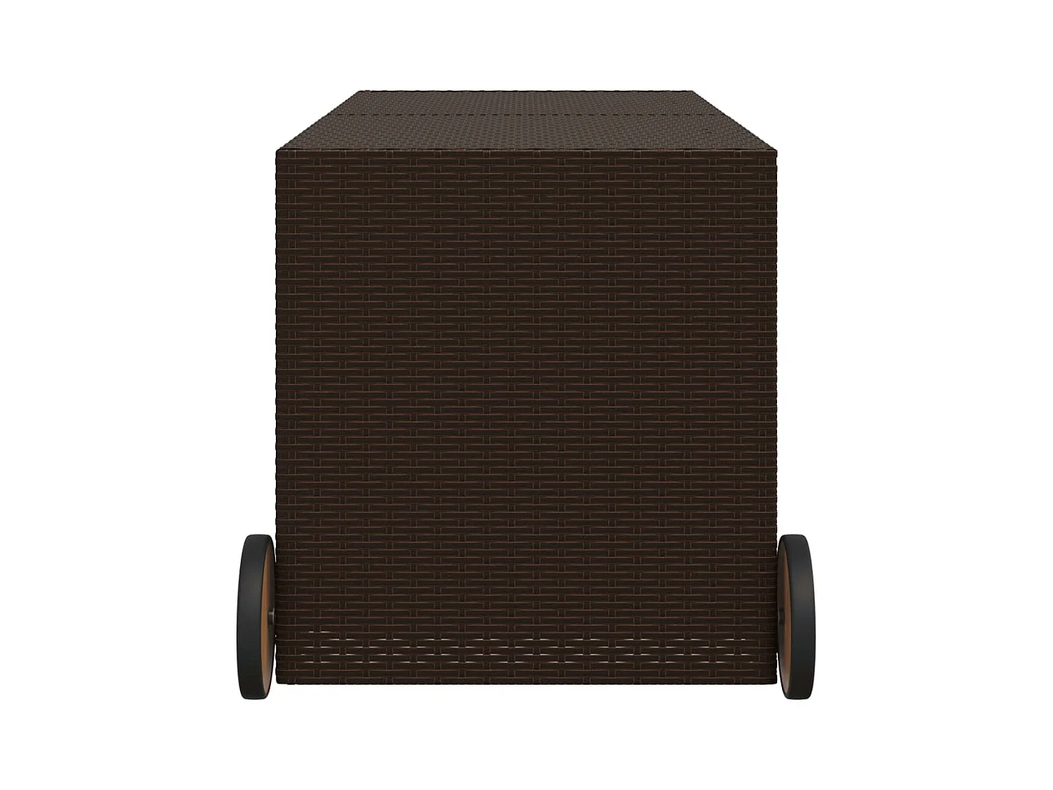 Dorian  Boîte de rangement de jardin et roues marron 283L poly rotin