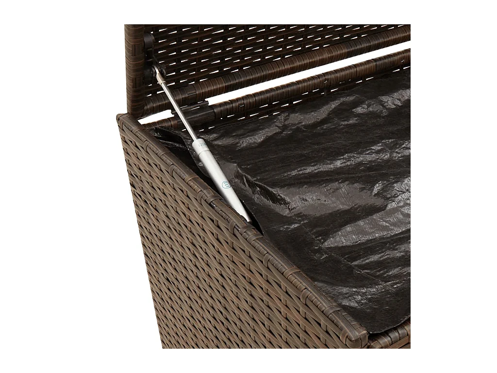 Dorian  Boîte de rangement de jardin et roues marron 283L poly rotin