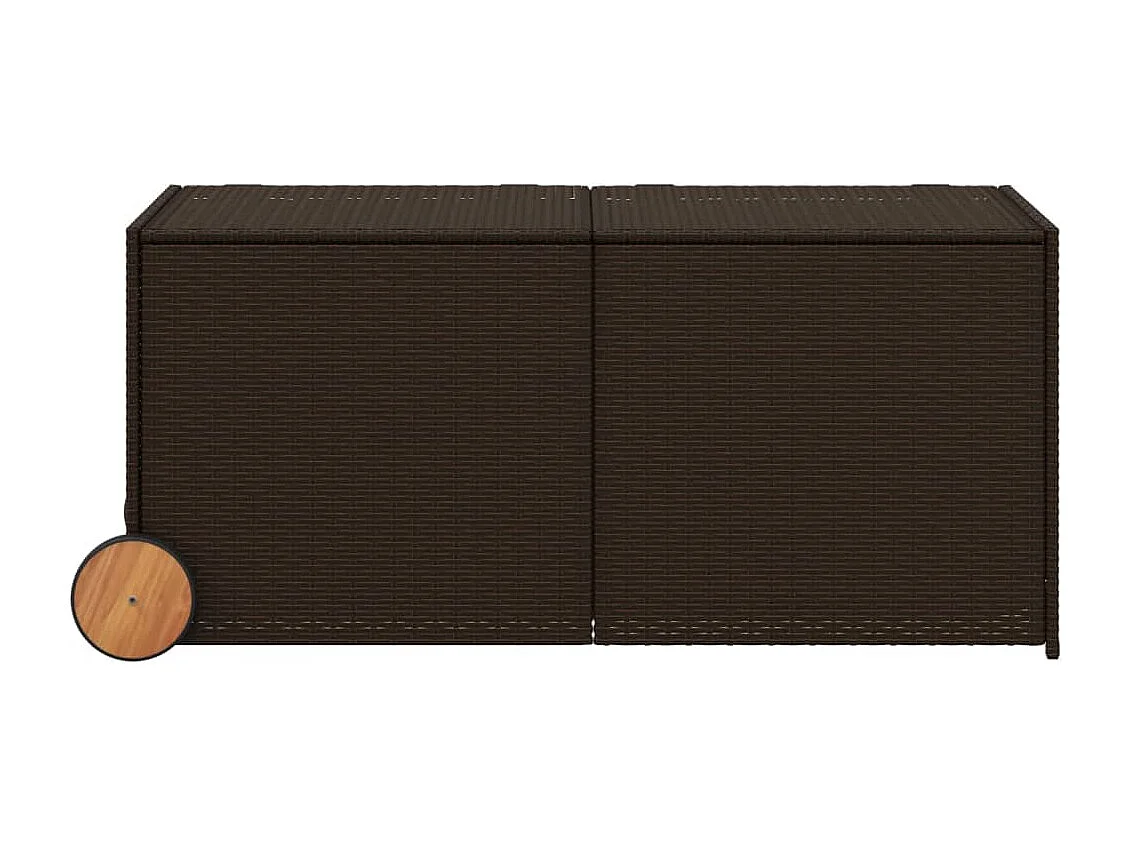 Dorian  Boîte de rangement de jardin et roues marron 283L poly rotin