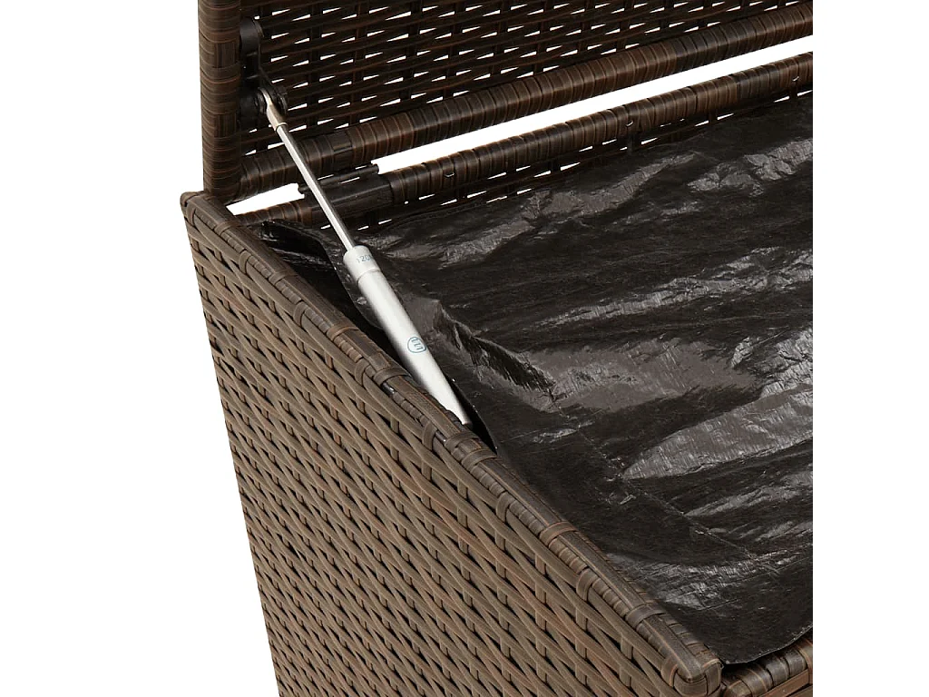 Dorian  Boîte de rangement de jardin et roues marron 283L poly rotin