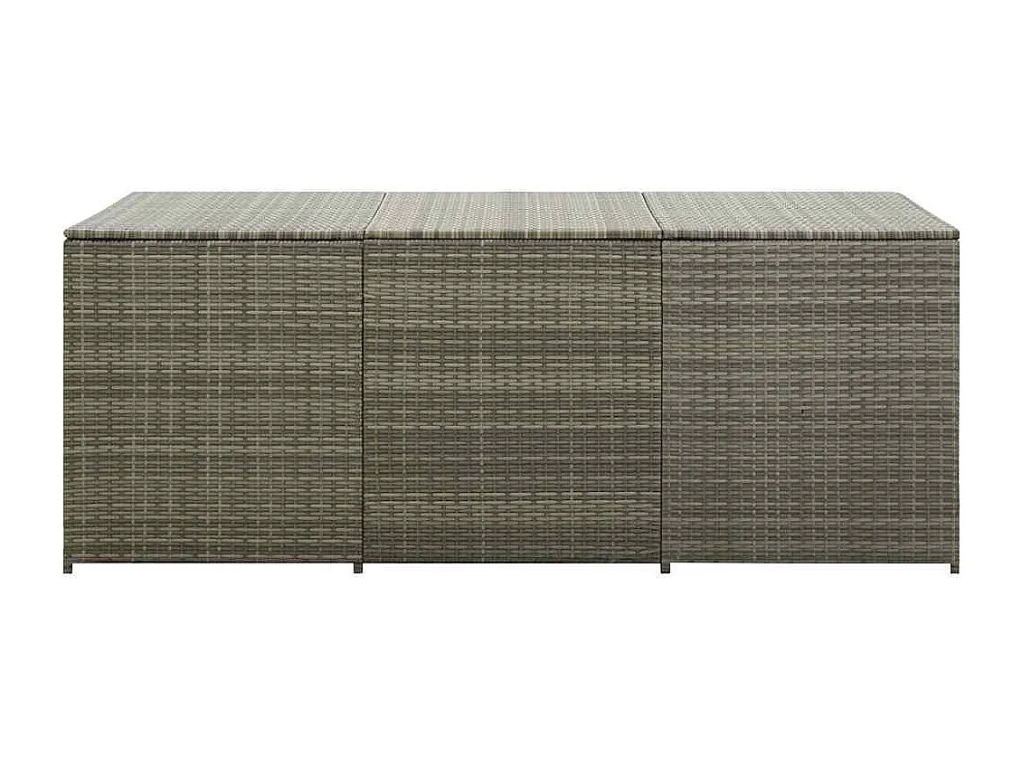 Dorian  Boîte de rangement de jardin résine tressée 180x90x70 cm gris