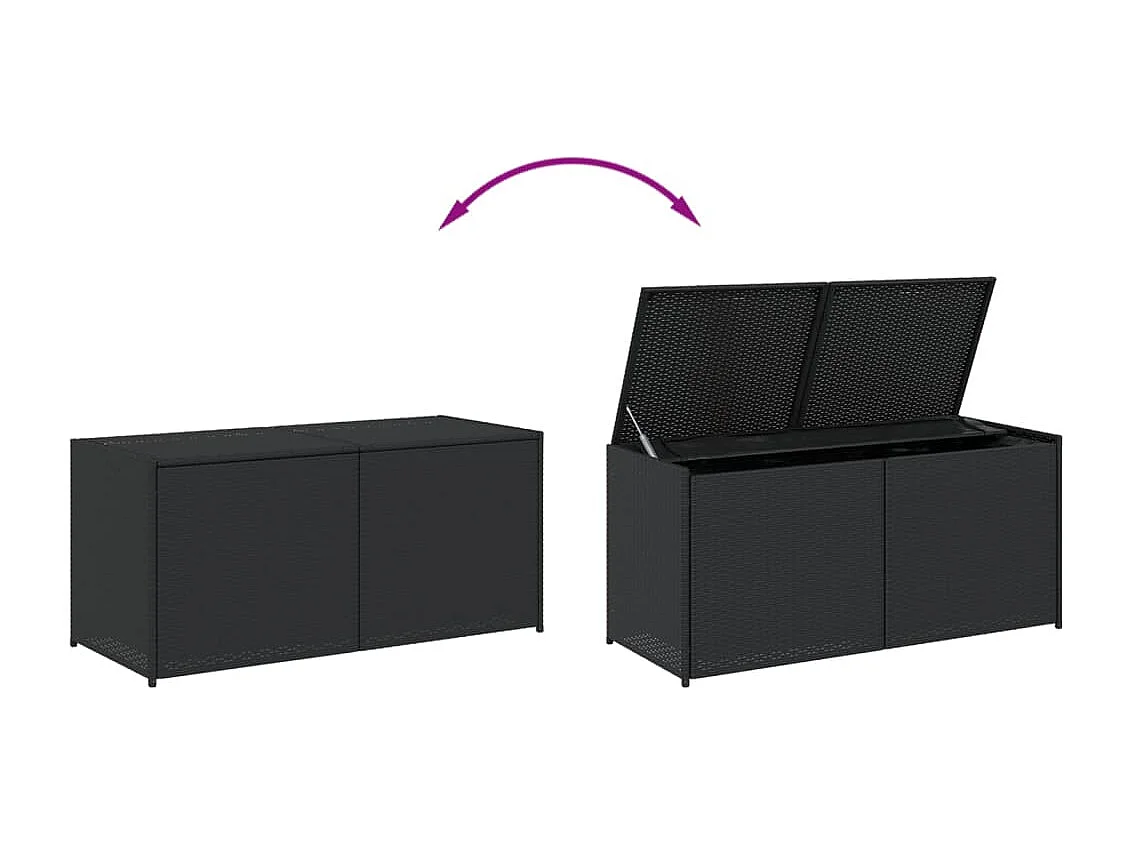Dorian  Boîte de rangement de jardin noir 283L résine tressée