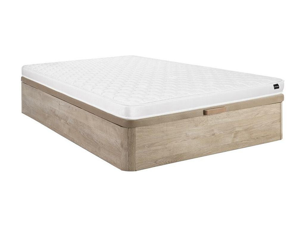 Set aus Bettgestell mit Bettkasten + Schaumstoffmatratze - 120 x 200 cm - S günstig online kaufen