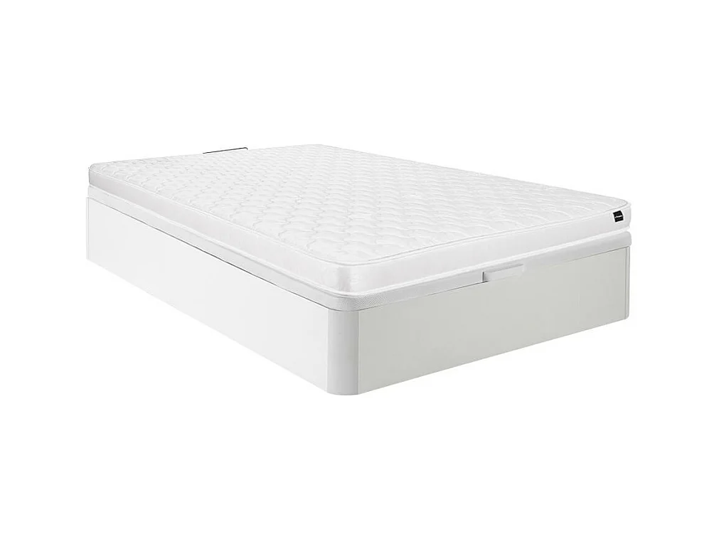Ensemble 120 x 200 cm sommier coffre blanc + matelas mousse ép.15cm - DANAE II de YSMÉE