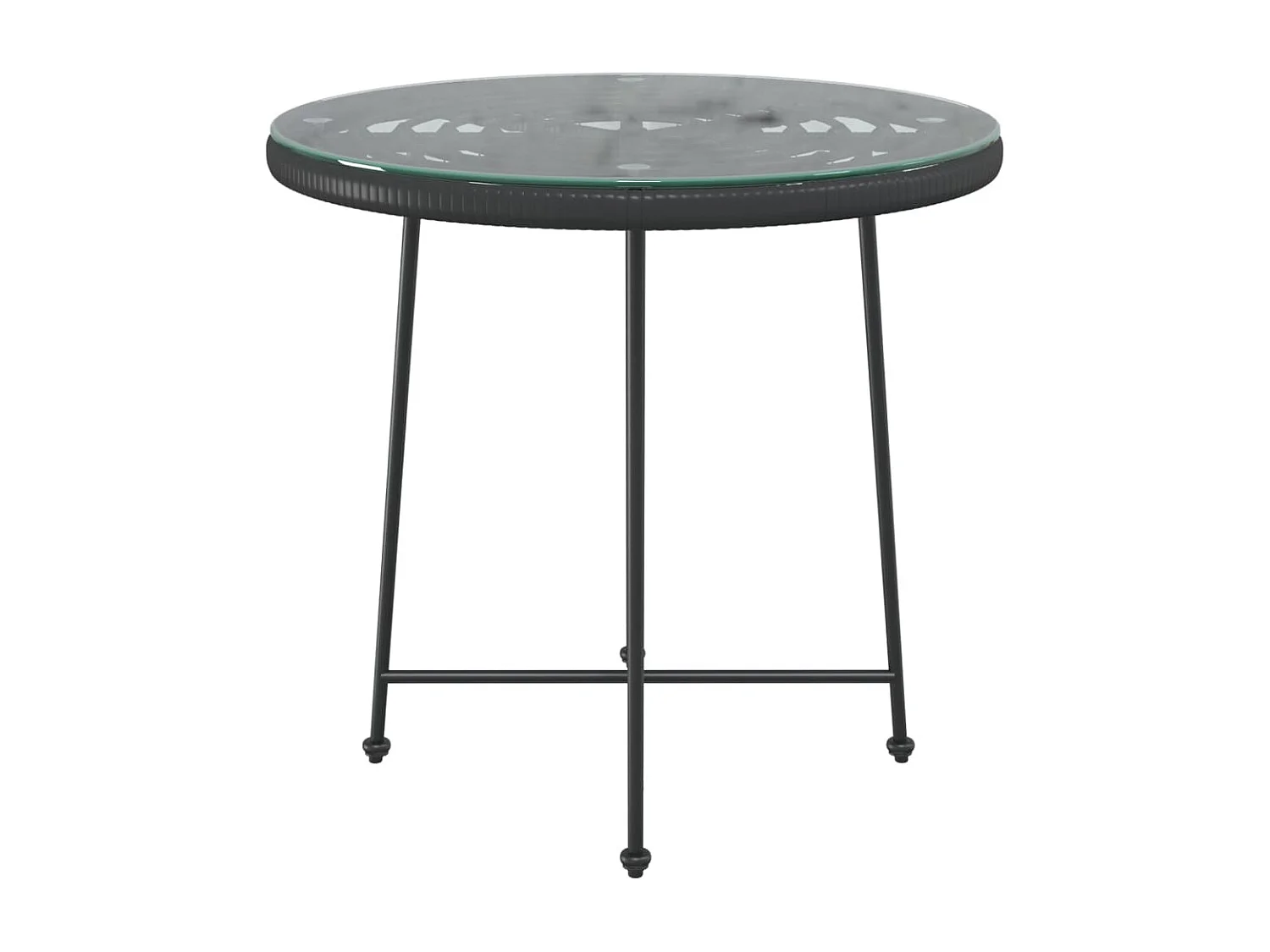 Suffolk  Eettafel Ø80 cm gehard glas en staal zwart