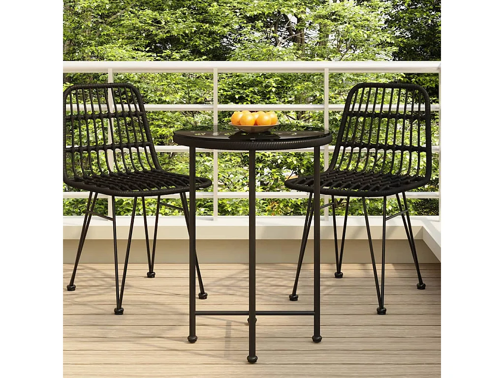 Suffolk  Table de salle à manger Noir Ø55 cm Verre trempé et acier