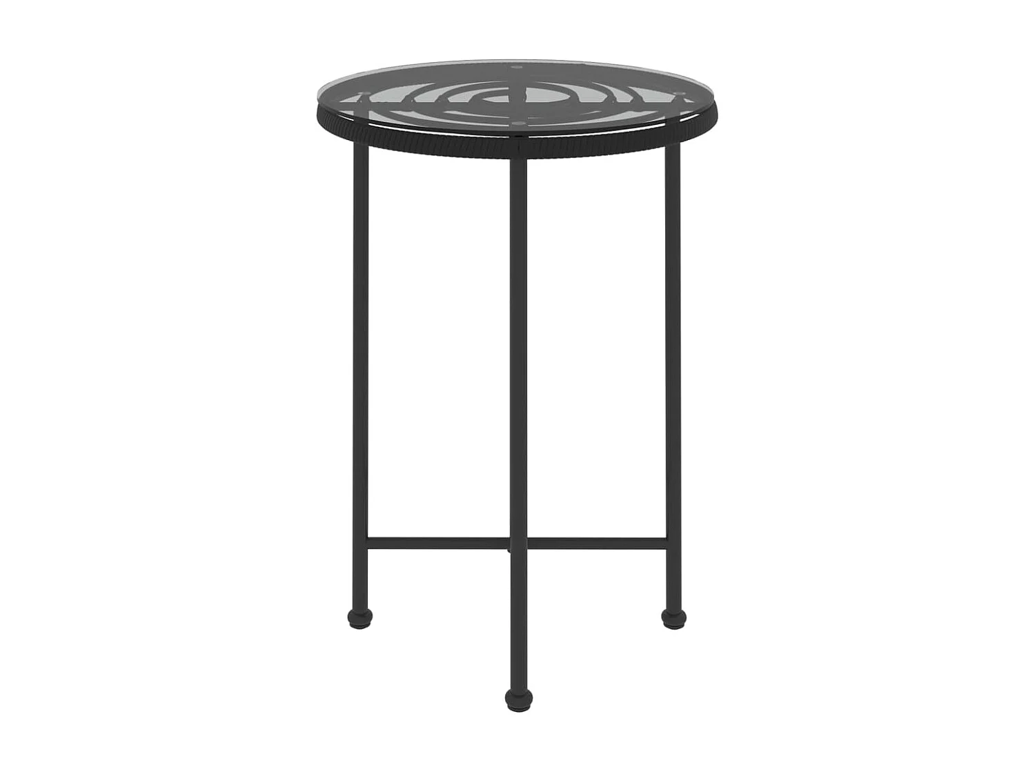 Suffolk  Table de salle à manger Noir Ø55 cm Verre trempé et acier