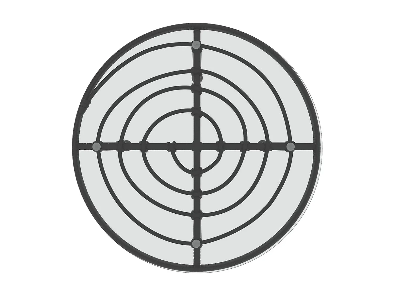 Suffolk  Table de salle à manger Noir Ø55 cm Verre trempé et acier