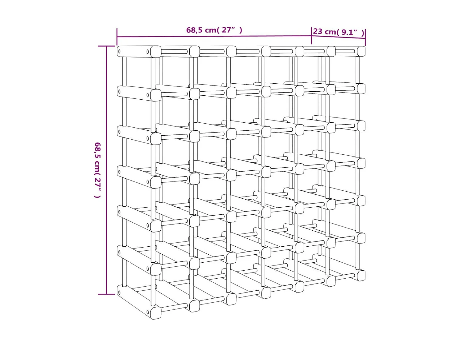 Geesje  Casier à vin pour 42 bouteilles 68,5x23x68,5 cm pin massif