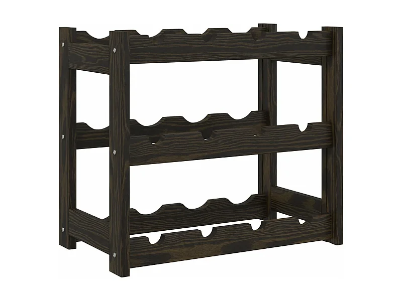 Daisy  Weinregal für 12 Flaschen Schwarz Massivholz Kiefer