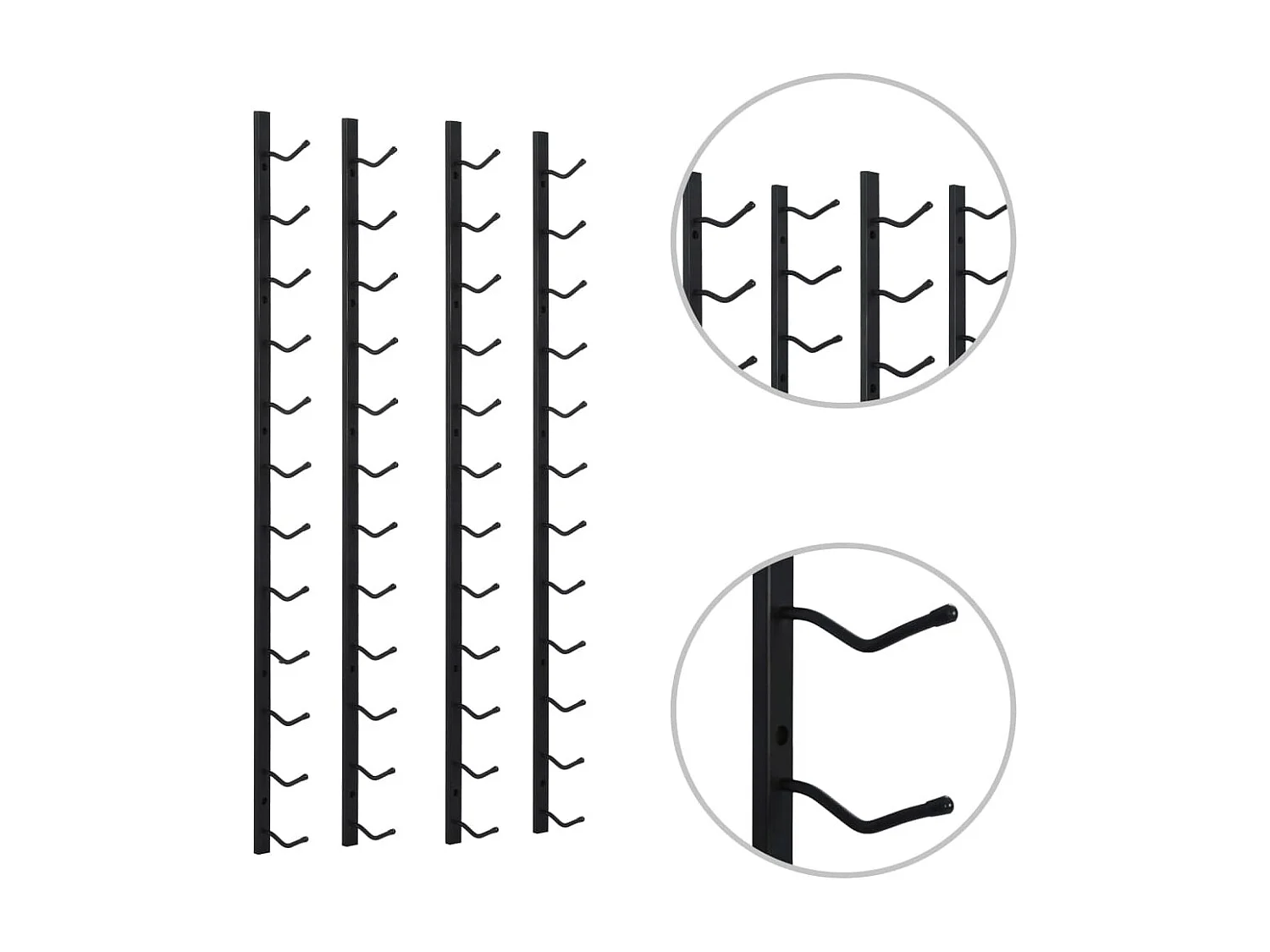 Harvey Alan  Botelleros de pared para 12 botellas erro negro 2 unidades