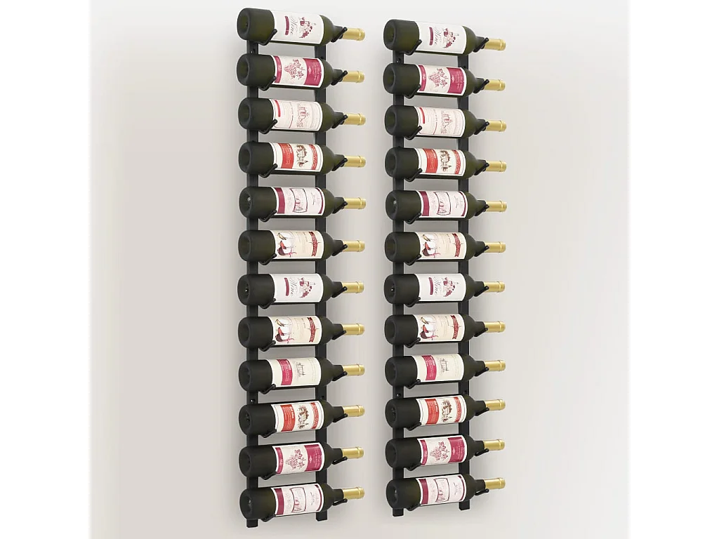 Harvey Alan  Wand-Weinregale für 12 Flaschen 2 Stk. Schwarz Eisen